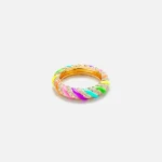 yvonne leon yellow gold diamond torsade twist ring with rainbow accents - KITH-SHOP