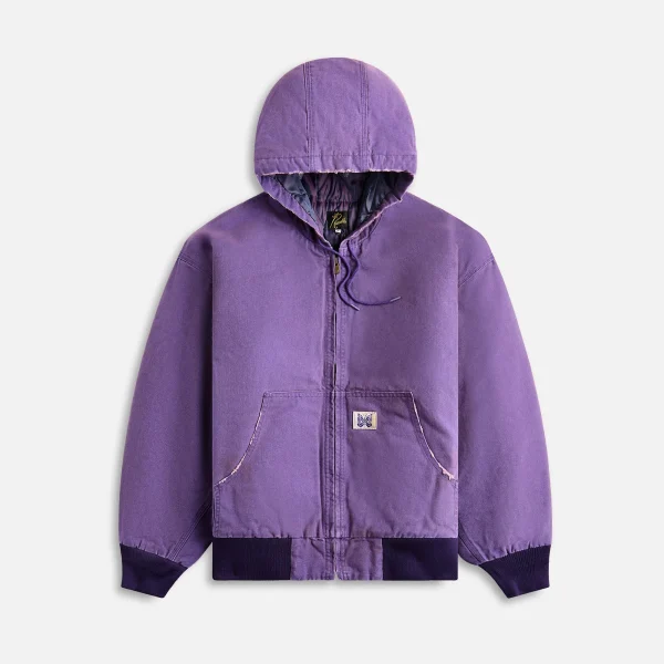 zipped work hoodie 11oz cotton oxford purple by needles - KITH-SHOP